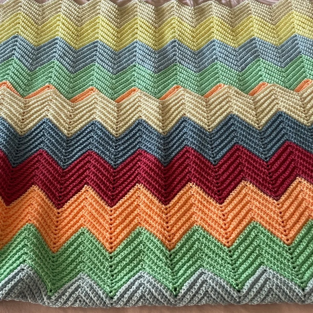 Chevron Crochet Blanket Afgan Throw